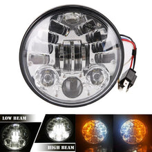 Load image into Gallery viewer, 2018 New Brightest DOT Approved 80W with DRL 5-3/4&quot; 5.75&quot; Round LED Projection Headlight for Harley Motorcycles Black/Silver
