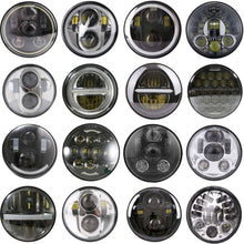 Load image into Gallery viewer, 2018 New Brightest DOT Approved 80W with DRL 5-3/4&quot; 5.75&quot; Round LED Projection Headlight for Harley Motorcycles Black/Silver
