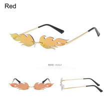Load image into Gallery viewer, 2019 Fashion Fire Flame Sunglasses Women Men Rimless Wave Sun Glasses Eyewear Luxury Trending Narrow UV 400 Sunglasses
