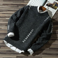Load image into Gallery viewer, 2019 Men&#39;s Casual Autumn Fashion Casual Strip Color Block Knitwear Jumper Pullover Sweater sale Material Cotton Mens Sweaters
