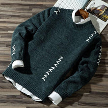 Load image into Gallery viewer, 2019 Men&#39;s Casual Autumn Fashion Casual Strip Color Block Knitwear Jumper Pullover Sweater sale Material Cotton Mens Sweaters
