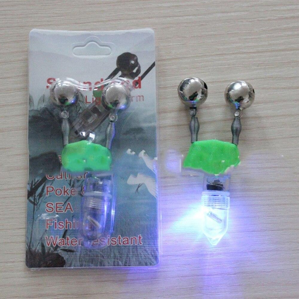 2019 NEW LED Flash Light Night Electronic Fishing Bite Alarm Finder Lamp Double Twin Bells Tip Clip On Fishing Rod Tackle Hot