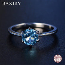 Load image into Gallery viewer, 2019 New Aquamarine Ring Trendy Blue Sapphire Ring Silver 925 Jewelry Amethyst Gemstone Ring Silver Engagement Rings For Women

