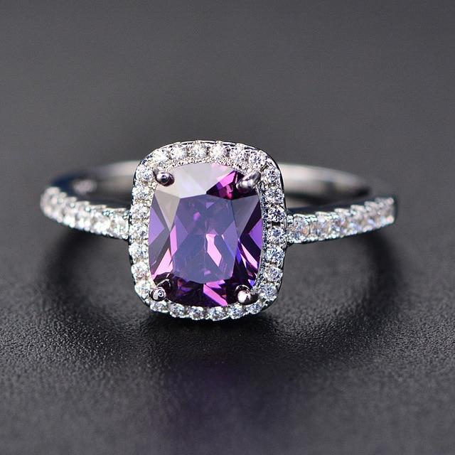 2019 New Fine Natural Ruby Ring 925 Sterling Silver Rings Engagement Gemstone Ring Silver Pink Quartz Ring For Women Jewelry