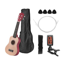 Load image into Gallery viewer, 21 Inch Colored Acoustic Soprano Ukulele Ukelele Uke Kit Basswood with Carry Bag Uke Strap Strings Picks Tuner
