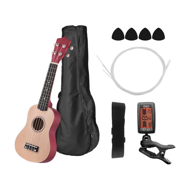 21 Inch Colored Acoustic Soprano Ukulele Ukelele Uke Kit Basswood with Carry Bag Uke Strap Strings Picks Tuner