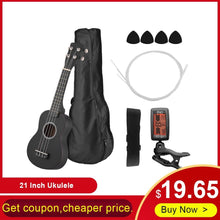 Load image into Gallery viewer, 21 Inch Colored Acoustic Soprano Ukulele Ukelele Uke Kit Basswood with Carry Bag Uke Strap Strings Picks Tuner
