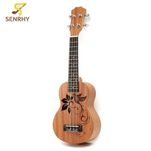 Load image into Gallery viewer, 21&quot; Soprano Ukulele Sapele 15 Frets Bird&amp;Flower Pattern Nylon String 54 x 18.5 x 5.8cm Exquisite Ukulele Musical Instrument
