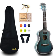 Load image into Gallery viewer, 23 inch Ukulele Mahogany Concert Ukelele Mini Guitar  with Bag Capo String Strap Picks Gift Hawaii Guitar UK2329A
