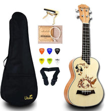 Load image into Gallery viewer, 23 inch Ukulele Mahogany Concert Ukelele Mini Guitar  with Bag Capo String Strap Picks Gift Hawaii Guitar UK2329A
