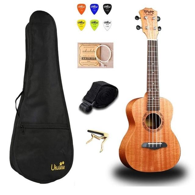 23 inch Ukulele Mahogany Concert Ukelele Mini Guitar  with Bag Capo String Strap Picks Gift Hawaii Guitar UK2329A
