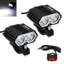Load image into Gallery viewer, 2PCS 30W 5000LM Motorcycle Headlight Spot light 2x XM-L T6 LED Fog Driving Lamp with Switch
