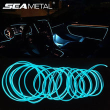 Load image into Gallery viewer, 3/5 Meters Car Interior Light Decorative Strip 12V Auto LED Strip EL Wire Rope Car Atmosphere Decor Lamp Flexible Neon Light DIY
