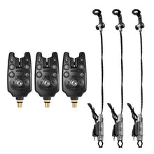 Load image into Gallery viewer, 3pcs/Set Blue LED Wireless Fishing Bite Alarms for Fishing Rod Water Resistant Adjustable Tone Sensitivity Sound Fishing Alert
