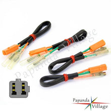 Load image into Gallery viewer, 4PCS Motorcycle Turn Signal Wire Adapter Plugs OEM Connector Cabel For Kawasaki Z125 Z250 Z300 Z650 Z900 Ninja ZX 6R 9R 10R 12R
