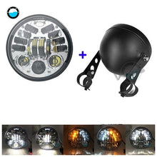 Load image into Gallery viewer, 5.75 inch 70W Led Headlight High Low Beam Motorcycles 5 3/4 White DRL Yellow Turn signal lights.
