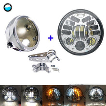 Load image into Gallery viewer, 5.75 inch 70W Led Headlight High Low Beam Motorcycles 5 3/4 White DRL Yellow Turn signal lights.
