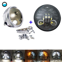 Load image into Gallery viewer, 5.75 inch 70W Led Headlight High Low Beam Motorcycles 5 3/4 White DRL Yellow Turn signal lights.
