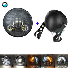 Load image into Gallery viewer, 5.75 inch 70W Led Headlight High Low Beam Motorcycles 5 3/4 White DRL Yellow Turn signal lights.
