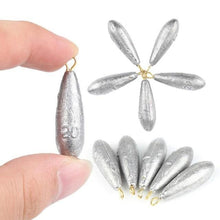 Load image into Gallery viewer, 5 Pcs Lead Water Drop Shape Fishing Sinker Swivels Fishing Lead Weight Fishing Lead Sinker  Fishing Olive Shape Rig Sinkers
