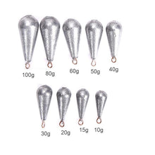 Load image into Gallery viewer, 5PCS/Lot Weight Size 10g/15g/20g/30g/40g/50g/60g  Water Droplets Lead Weights Fishing Oval Split Shot Lead Sinkers
