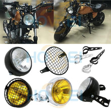 Load image into Gallery viewer, 6.5inch Motorcycle Retro headlight Metal 35W Halogen Front Head light Lamp bracket mask Kits For CG125 GN125 Harley Cafe Racer
