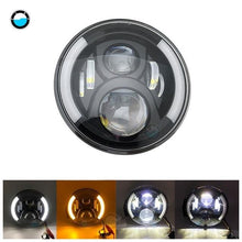 Load image into Gallery viewer, 7 Inch  60W DOT SAE E9 Motorcycle Headlamp  with angle eye Led  Headlight  7inch housing bucket trim ring.
