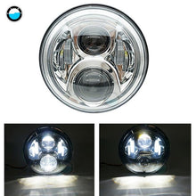 Load image into Gallery viewer, 7 Inch  60W DOT SAE E9 Motorcycle Headlamp  with angle eye Led  Headlight  7inch housing bucket trim ring.
