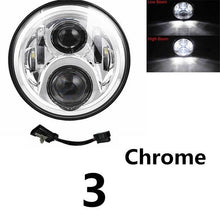 Load image into Gallery viewer, 7 Inch Motorcycles LED Headlights H4 High Low Beam Running Lights 6000K For motor Chopper Jeep Wrangler Offroad Light
