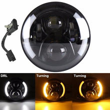 Load image into Gallery viewer, 7 Inch Motorcycles LED Headlights H4 High Low Beam Running Lights 6000K For motor Chopper Jeep Wrangler Offroad Light
