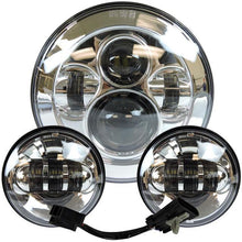 Load image into Gallery viewer, 7inch LED Headlight white DRL, 4.5inch Halo Fog Lights , Adapter Ring For 7inc moto Touring Electra Glide Road King Street Glide
