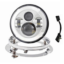 Load image into Gallery viewer, 7inch LED Headlight white DRL, 4.5inch Halo Fog Lights , Adapter Ring For 7inc moto Touring Electra Glide Road King Street Glide
