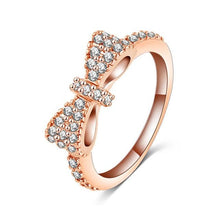 Load image into Gallery viewer, 925 Anillos Silver Sparkling Bow Knot Stackable Ring Micro Pave CZ For Women Valentine's Day Gift Jewelry Wholesale Lots Bulk
