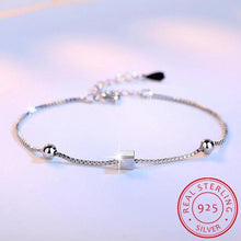 Load image into Gallery viewer, 925 Sterling Silver Bracelets Double Layered Stars Beads Chian Bracelets &amp; Bangles For Women Girls Wedding Jewelry
