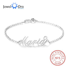 Load image into Gallery viewer, 925 Sterling Silver Personalized Custom Name Bracelets for Women Customized Charms Chain Bracelet Sister Gift(JewelOra AS101777)
