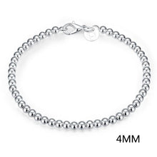 Load image into Gallery viewer, 925 silver big bead chain bracelet 4mm 6mm 8mm 10mm bracelet for women fine jewelry for banquet wedding anniversary
