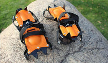 Load image into Gallery viewer, Adjustable 10 Teeth Crampons Manganese Steel Climbing Gear Snow Ice Anti-Skid Shoe Grippers Crampon Device Mountaineering
