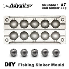 Load image into Gallery viewer, Adygil DIY Fishing Ball Sinker Mould ADBASM/#7 Ball Sinker 85g 6 Cavities
