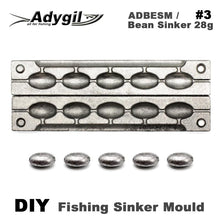 Load image into Gallery viewer, Adygil DIY Fishing Bean Sinker Mould ADBESM/#3 Bean Sinker 28g 5 Cavities
