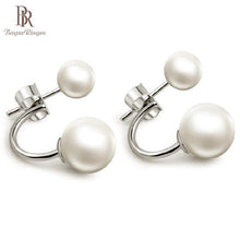 Load image into Gallery viewer, Bague Ringen Elegant Shell Pearl Earrings for Women Silver 925 Jewelry Korean Style Fashionable Ear Studs Dating Sweet Girl gift
