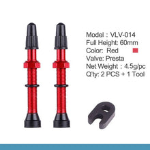 Load image into Gallery viewer, Bicycle 1Pair 48mm 60mm Presta Valve for Road MTB Bicycle Tubeless Tires Brass Core Alloy Stem Tubeless Sealant Compatible
