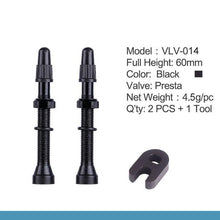 Load image into Gallery viewer, Bicycle 1Pair 48mm 60mm Presta Valve for Road MTB Bicycle Tubeless Tires Brass Core Alloy Stem Tubeless Sealant Compatible
