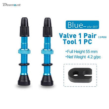 Load image into Gallery viewer, Bicycle 55mm Presta Valve for Road MTB Bicycle Tubeless Rim Brass Core Alloy Stem Tubeless Sealant Compatible
