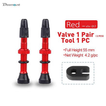 Load image into Gallery viewer, Bicycle 55mm Presta Valve for Road MTB Bicycle Tubeless Rim Brass Core Alloy Stem Tubeless Sealant Compatible
