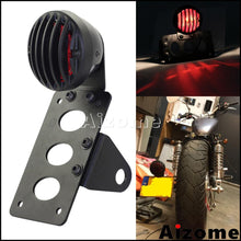 Load image into Gallery viewer, Black Motorcycle Side Mount Tail Light w/ License Number Plate Bracket For Harley Sportsters Bobber Chopper Rear Stop Light
