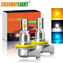 Load image into Gallery viewer, CNSUNNYLIGHT H11 H8 LED Car Fog Light Bulbs H9 H16 9005 9006 2400Lm 6000K White 3000K Yellow 8000K Blue Auto DRL Foglamp 2Pcs
