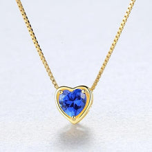 Load image into Gallery viewer, CZCITY New Design Pure 925 Sterling Silver Pendant Necklace for Women Trendy Exquisite 18K Plated Collar Mujer Colorful Jewelry
