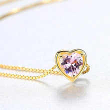 Load image into Gallery viewer, CZCITY New Design Pure 925 Sterling Silver Pendant Necklace for Women Trendy Exquisite 18K Plated Collar Mujer Colorful Jewelry
