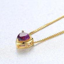 Load image into Gallery viewer, CZCITY New Design Pure 925 Sterling Silver Pendant Necklace for Women Trendy Exquisite 18K Plated Collar Mujer Colorful Jewelry
