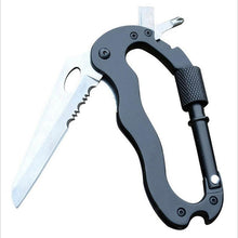 Load image into Gallery viewer, Carabiners Clasp Knife Stainless Steel Climbing Quickdraws Straight Cross Screwdriver Multifunctional Outdoor Carabiner Tools
